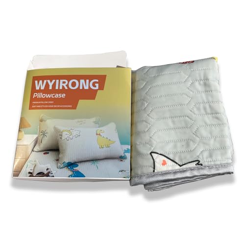 WYIRONG Dinosaur Theme Pillowcase Grey and Yellow