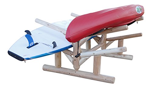 Log Kayak Rack 4 Place Paddle Board Storage Unfinished