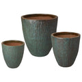 Emissary Ripple Planters S/3 Green 19", 24", 29.5" H