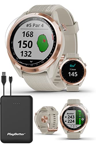 PlayBetter Garmin Approach S42 Women's Golf GPS Watch Rose Gold/Light Sand