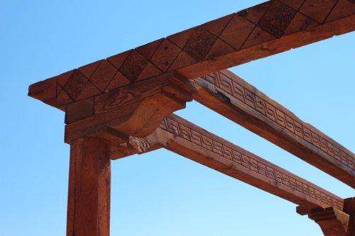 Pergola Southwestern Style Rustic Carved Gazebo 10x10