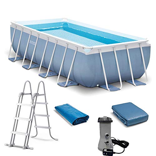 Intex Rectangular Prism Frame Pool Set 16ft x 8ft x 42in Multicolor