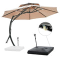 Astomi 10Ft Cantilever Patio Umbrella with Base Beige