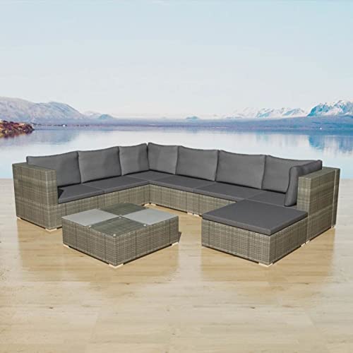 Xinxinxiang 8 Piece Patio Set with Cushions Gray
