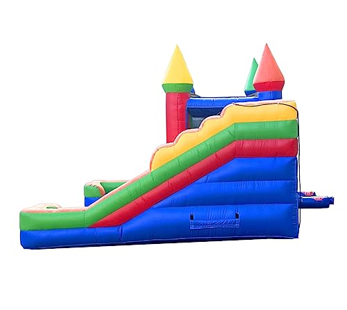 Pogo Bounce House Inflatable Rainbow Castle Combo 16.5ft