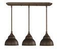 Toltec Lighting 3 Light Mini Pendant Bronze Metal