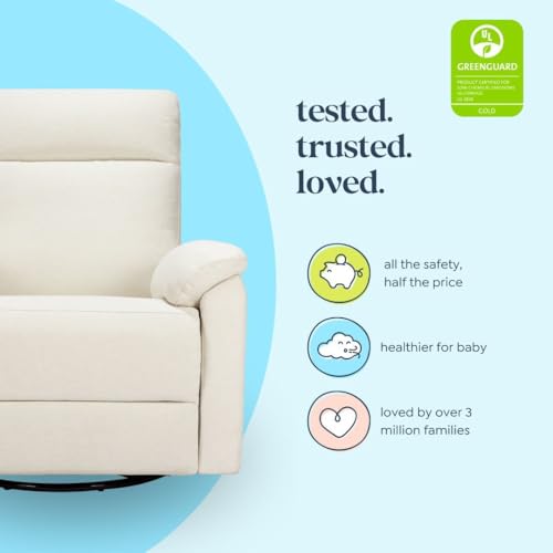 DaVinci Suzy Swivel Recliner Vanilla GREENGUARD Gold CertiPUR-US Certified