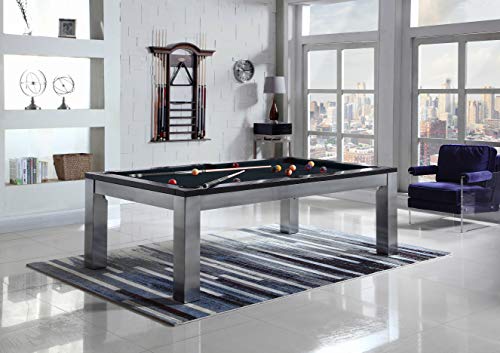 Playcraft Monaco 8' Slate Pool Table with Dining Top Silver