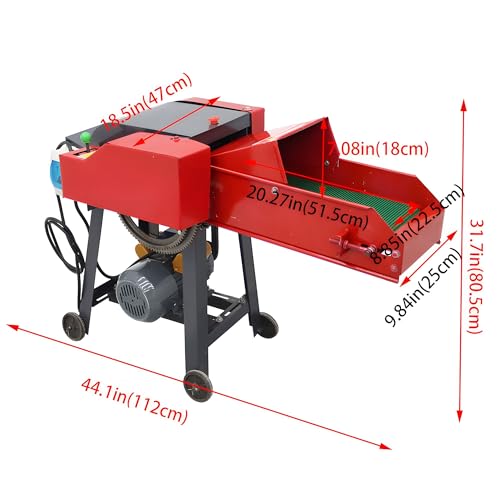 Banfluxion 220V 4-Blade Hay Cutter Pulverizer Red