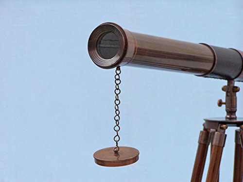 Handcrafted Nautical Decor Floor Standing Antique Copper Telescope 60