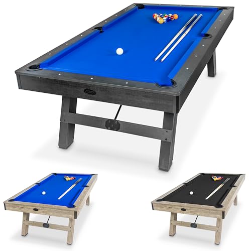 GoSports 8 ft Pool Table with Wood Finish Blue