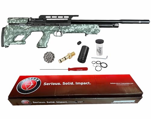 Wearable4U Hatsan BullBoss QE Limited Edition .25 Cal Air Rifle Digital Green Camo Bundle with Pellets and Targets
