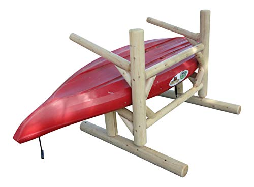 Log Kayak Rack 2-Place 1-Sided Kayak/SUP Rack Natural