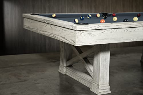 Empire USA Agriturismo Slate Pool Table with Premium Billiard Accessories 8FT Whitewash