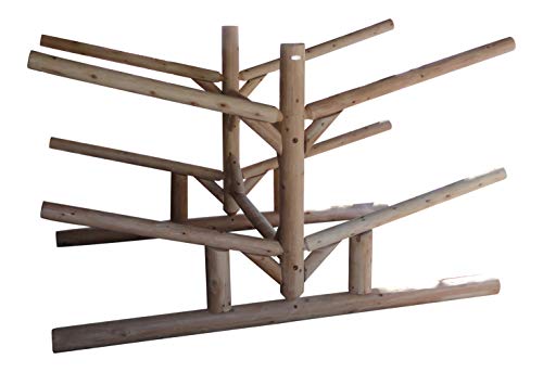 Log Kayak Rack 4 Canoe + 2 Kayak Holder Unfinished
