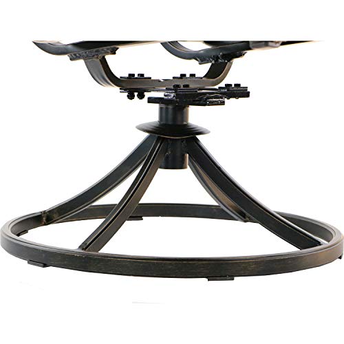 Hanover Fontana 7-Piece Outdoor Dining Set with Sling Swivel Rockers and Glass-top Table Brown