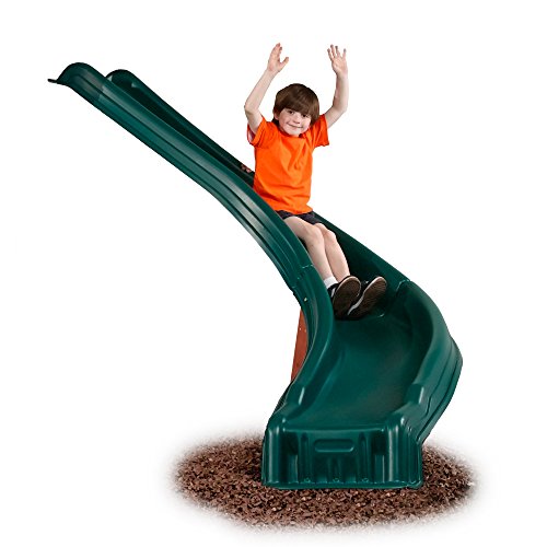 Swing-N-Slide WS 8338 Side Winder Curved Plastic Slide with Safety Handles Green