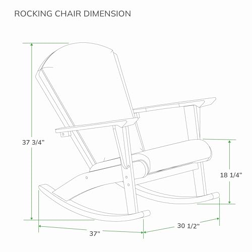 Cambridge Casual Auburn Padded Upholstered Outdoor Rocking Chair Natural Teak All-Weather Wicker