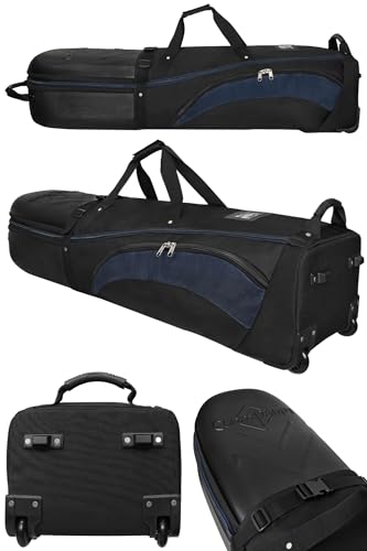 CaddyDaddy Enforcer Golf Travel Bag Soft-Sided Cover with Hard Top Protection Black/Blue