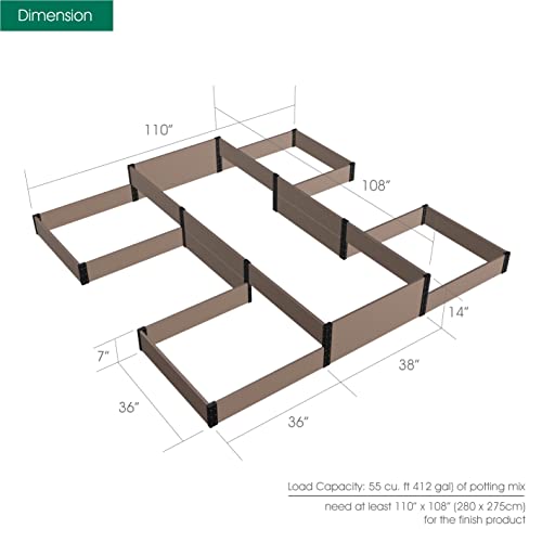 Everbloom Modular Tiered Garden Bed Brown