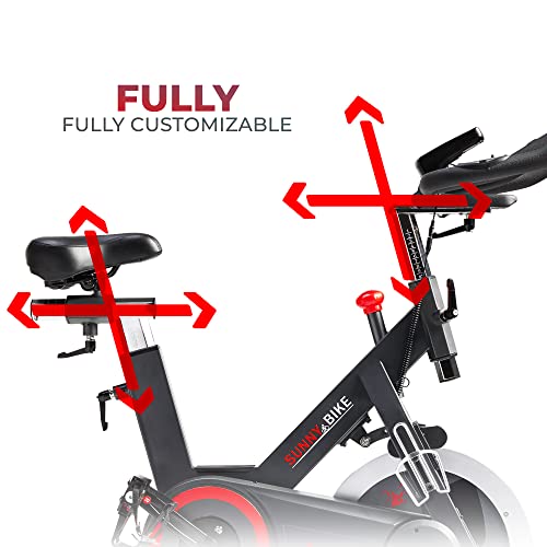 Sunny Health & Fitness Premium Indoor Cycling Smart Stationary Bike Grey