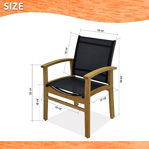 Brampton Amazonia Ratezza 7-Piece Outdoor Dining Table Set Black