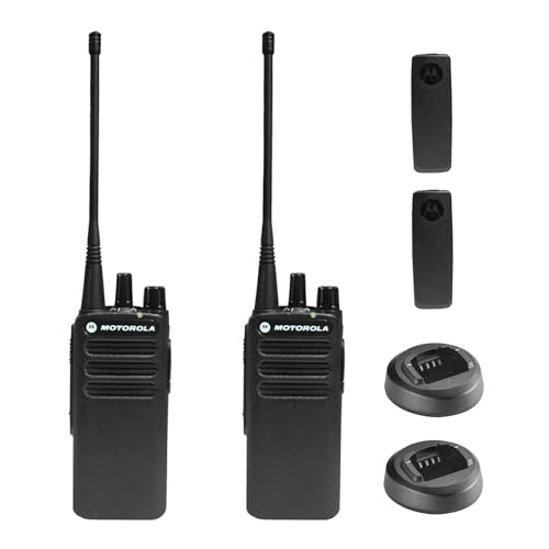 Motorola Solutions CP100D Analog UHF Portable Two Way Radio 2 Pack Bundle Black