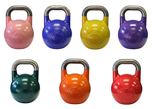 Ader Sporting Goods Pro-grade Int'l Kettlebell Set with Rack and DVD 7 Pairs - Various Colors