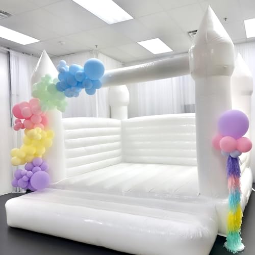 WARSUN Inflatable White Bounce House Castle 13x12x10FT with Blower