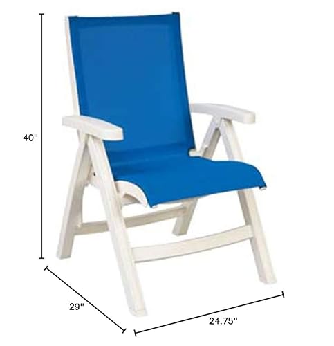 GROSFILLEX INC Jamaica Beach Midback Sling Chair 2/pk Blue/White