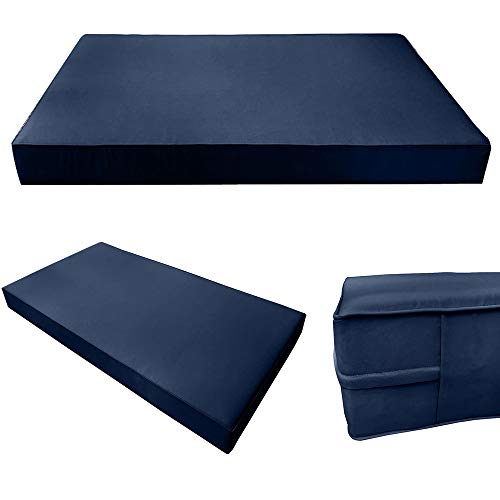 Prolinemax Style2 Full Size 5PC Pipe Trim Outdoor Daybed Mattress Cushion Bolster Pillow Set Blue