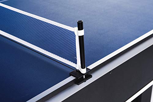 RACK Scorpius 7-Foot Multi Game Billiard/Pool Table Tennis Red Felt Black Body