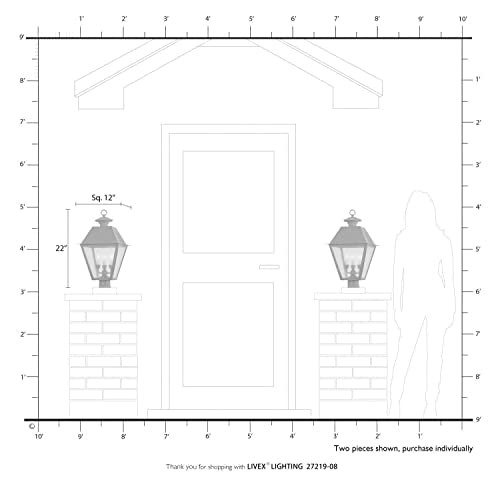 Livex Wentworth 3 Light Large Outdoor Post Top Lantern 22 Inches Tall Natural Brass