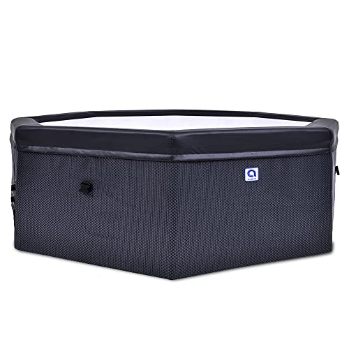 Pool Central 6-Person Rigid Foam Wall Portable Hot Tub Spa Black