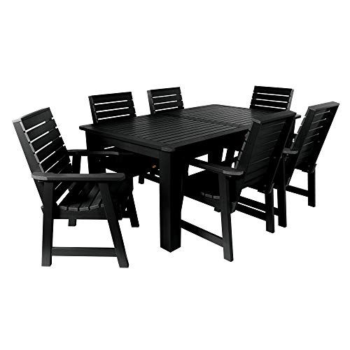 Highwood Weatherly 7pc Rectangular Dining Set 72" x 42" Black