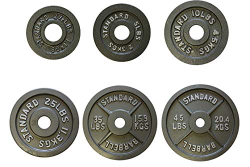 Ader Sporting Goods Olympic Plates 255 Lb Set Gray
