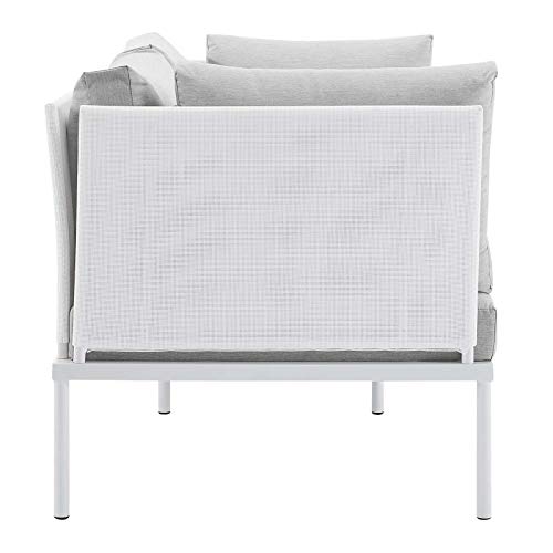 Modway Harmony Outdoor Patio Aluminum Loveseat White Gray