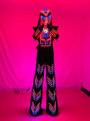 Earthradius LED Robot Costume Suit with Gloves & Lighted Helmet Multicolored Medium