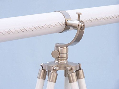 Handcrafted Nautical Decor Galileo Telescope 65" Brushed Nickel