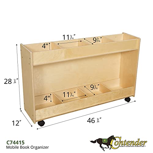 Contender Birch Montessori Kids' Bookcase Display Stand Natural