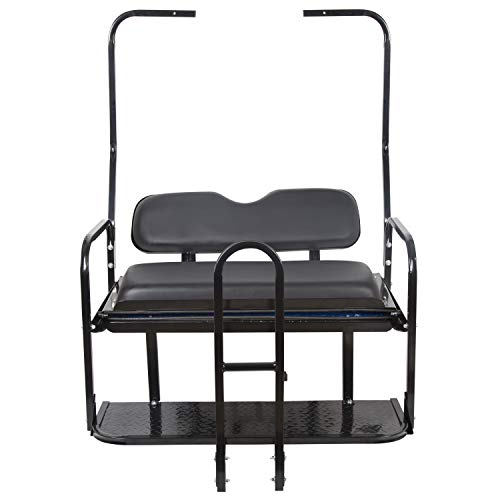 KUAFU Rear Flip Back Seat Compatible with Club Car DS Model Golf Cart Black