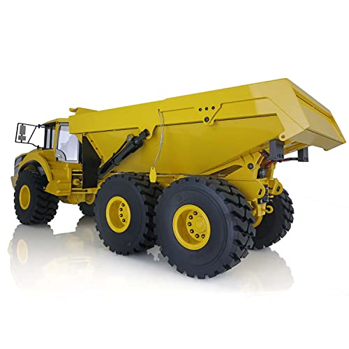 TOUCAN RC HOBBY 1/14 6X6 Metal Hydraulic RC Articulated Dumper Truck Yellow
