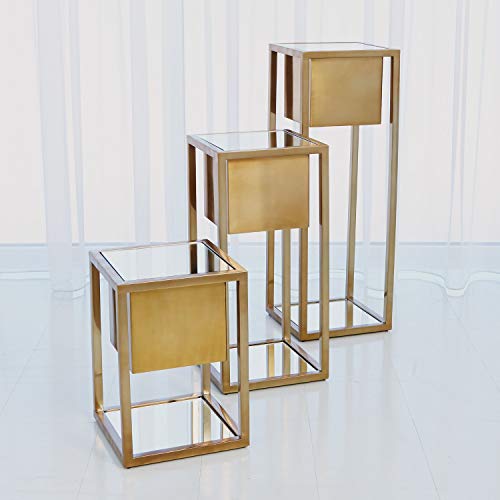 Global Views Escher Pedestal Planter Brass Multi Color