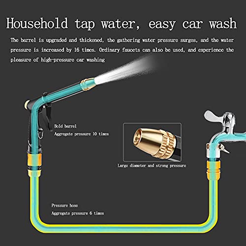 C/H Garden Hose Pipe 5m Flexible Lightweight with 4 Function Spray Gun Yellow