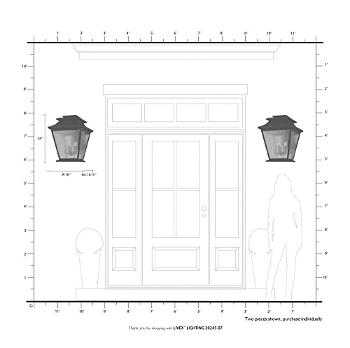 Livex Hathaway 5-Light Outdoor Wall Lantern Black