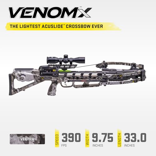 TenPoint Venom X Vektra 390 FPS ACUslide Bow with Pro-View 400 Scope & Arrows Vektra