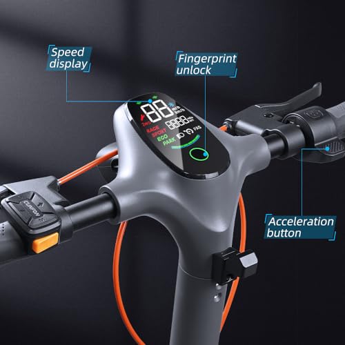 CUNFON Electric Scooter 1200W Motor 50 Miles Range 31 mph Speed Grey