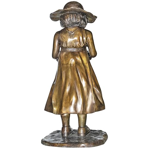 DESIGN TOSCANO Beulah's Sundress Little Girl Reading Cast Bronze Garden Statue Bronze
