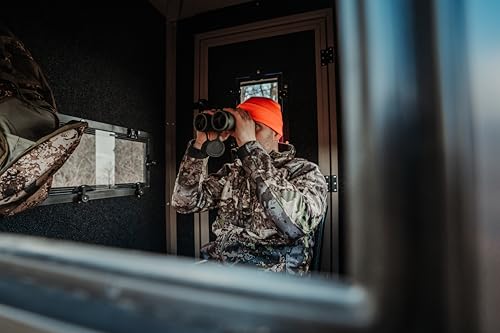 MUDDY Gunner Box Blind with Deluxe 10' Tower, Steel Wall Construction, Cracked Mud Camo Multi