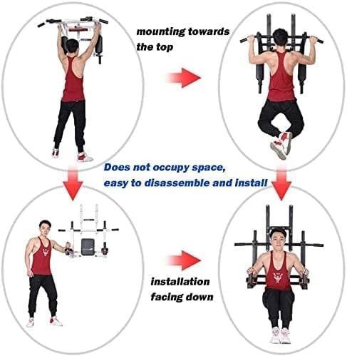 ZHWBAO Home Double Pole Sandbag Shelf Gym Pull-up Adjustable Exercise Equipment Pull-up Bar Black